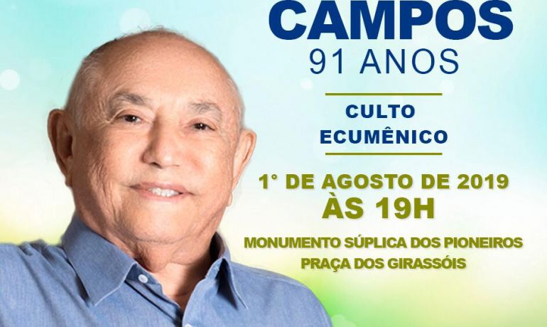 Pioneiros de Palmas celebram 91 anos do Presidente de Honra Senador Siqueira Campos